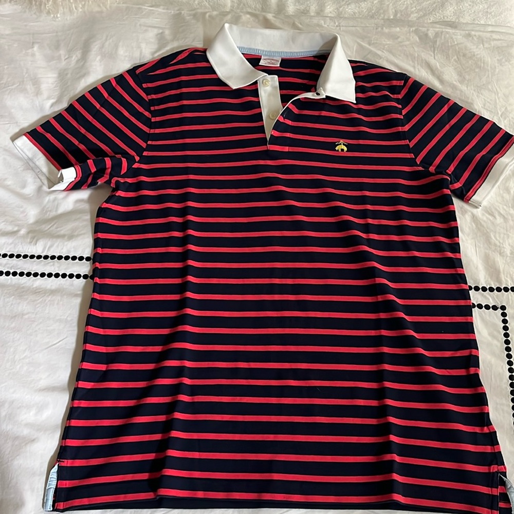 Brooks Brothers Red Fleece Striped Polo in Medium